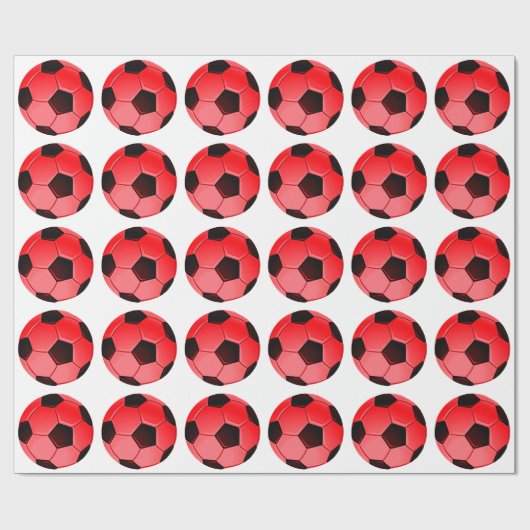 Red American Soccer oder Association Football Ball Geschenkpapier (Flach)