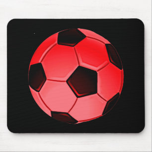 Red American Soccer oder Association Football Ball Mousepad