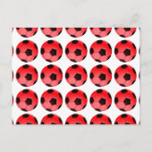 Red American Soccer oder Association Football Ball Postkarte (Vorderseite)