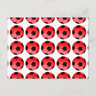Red American Soccer oder Association Football Ball Postkarte