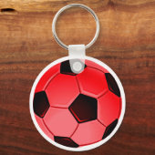 Red American Soccer oder Association Football Ball Schlüsselanhänger (Vorderseite)