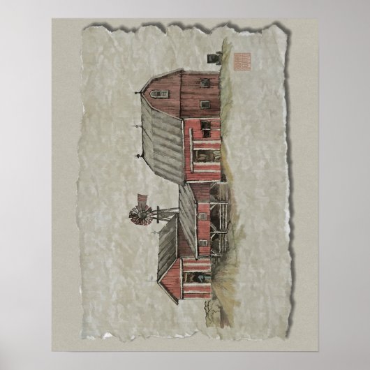Red Amish Barn & Windmill Poster (Vorne)