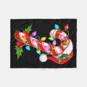 Red &amp; White Candy Cane Crew Christmas Santa Ha Fleecedecke (Vorderseite (Horizontal))