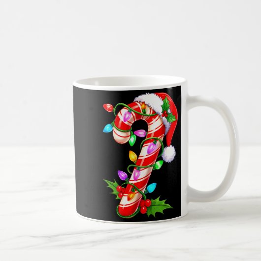 Red & White Candy Cane Crew Christmas Santa Ha Kaffeetasse (Rechts)