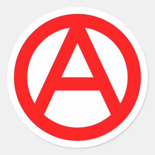 RED Anarchy Symbol Klassischer Rundaufkleber Runder Aufkleber (Vorderseite)