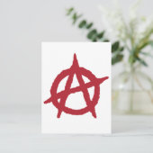 Red Anarchy Symbol Postkarte (Stehend Vorderseite)