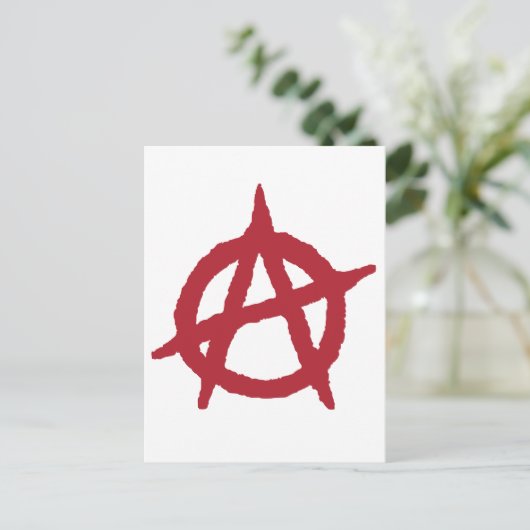 Red Anarchy Symbol Postkarte (Stehend Vorderseite)