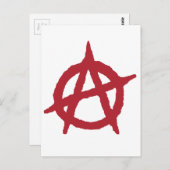 Red Anarchy Symbol Postkarte (Vorne/Hinten)