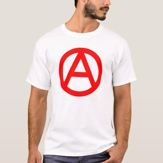 RED Anarchy Symbol T - Shirt (Vorderseite)