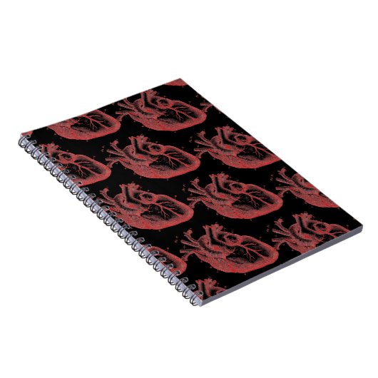 Red Anatomical Hearts Foto Notebook Lined 80pgs Notizblock (Rechte Seite)