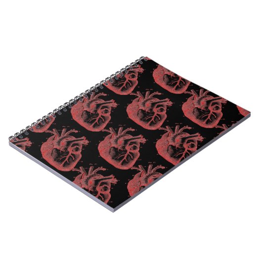 Red Anatomical Hearts Foto Notebook Lined 80pgs Notizblock (Linke Seite)