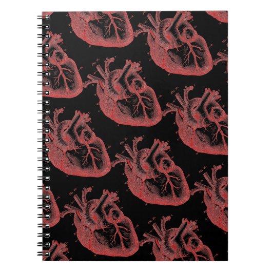 Red Anatomical Hearts Foto Notebook Lined 80pgs Notizblock (Vorderseite)