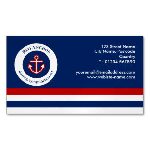 Red Anchor Boat Yacht Nautical Specialist Magnetische Visitenkarte