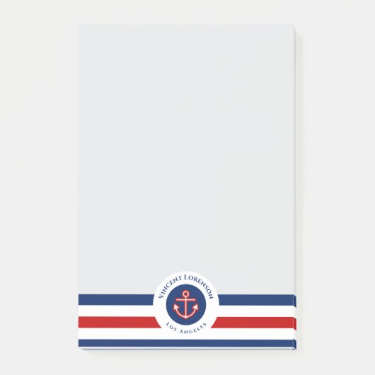 Red Anchor Boat Yacht Nautical Specialist Post-it Klebezettel (Vorderseite)