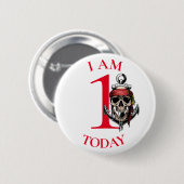 Red Anchor GEBTHDAY NUMMER 1 Button (Vorne & Hinten)