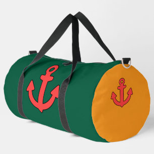 Red Anchor Green Orange Travel Athletic Sailing Duffle Bag