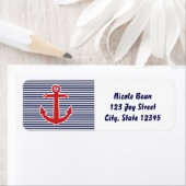 Red Anchor Nautical Blue & White Address Labels (Insitu)