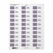 Red Anchor Nautical Blue & White Address Labels (Vorne)