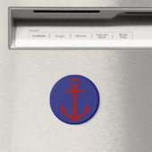 Red Anchor on Blue Nautical Magnet (In Situ (Geschirrspüler))
