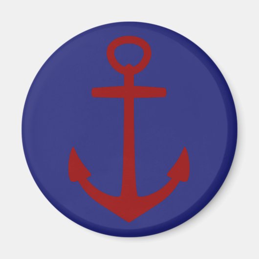Red Anchor on Blue Nautical Magnet (Vorne)