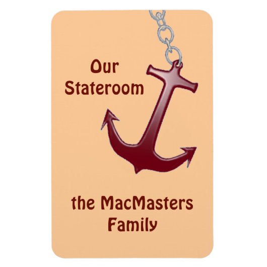 Red Anchor Stateroom Door Marker Magnet (Vertikal)
