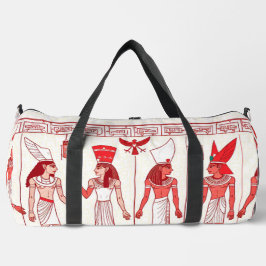Red Ancient Print Duffel Bag Duffle Bag