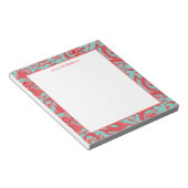 Red and Aqua Chinoiserie Dragon Notepad Notizblock (angewinkelt)