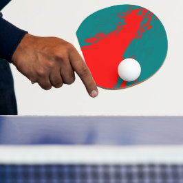 Red and Aqua Ping Pong Paddle Tischtennis Schläger