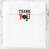 Red and Black Abschluss Vielen Dank Quadratischer Aufkleber (Tasche)