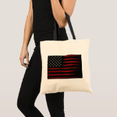 Red and Black American Flag Tragetasche (Vorderseite (Produkt))