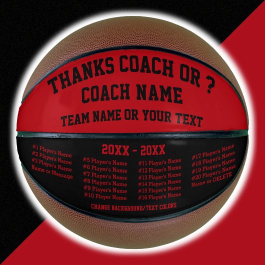 Red and Black Basketball, Coach, CHANGE FARBEN Basketball