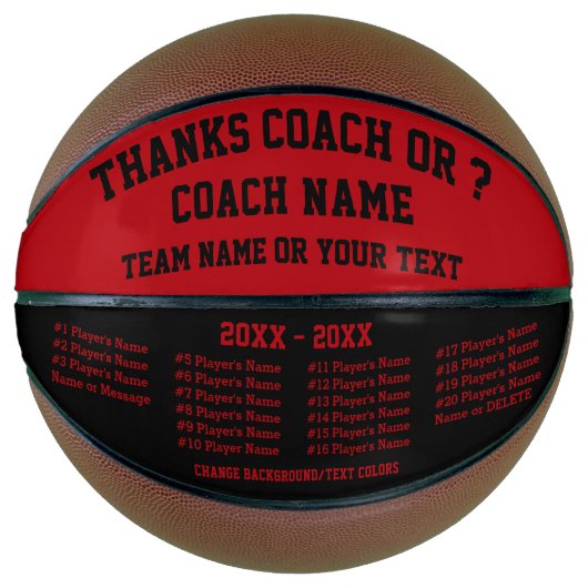 Red and Black Basketball, Coach, CHANGE FARBEN Basketball (Vorderseite)