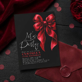 Red and Black Bow Luxury Elegante Gala Geburtstag Einladung