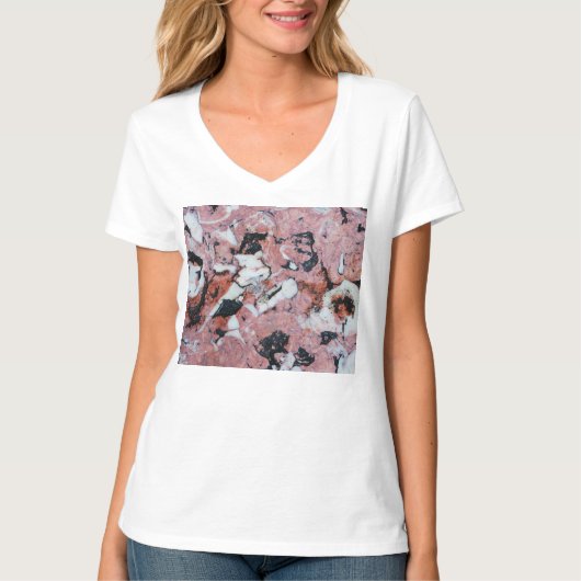 Red and Black Brecciated Marble Stone Texture with T-Shirt (Vorderseite)