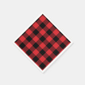 Red and Black Buffalo Karo Pattern Serviette (Ecke)
