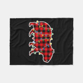 Red And Black Buffalo Plaid Capybara Christmas Lig Fleecedecke (Vorderseite (Horizontal))
