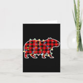 Red And Black Buffalo Plaid Capybara Christmas Lig Karte (Vorderseite)