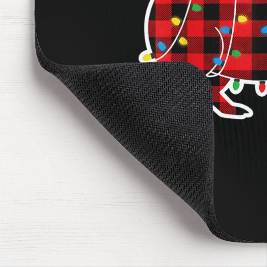 Red And Black Buffalo Plaid Capybara Christmas Lig Mousepad (Ecke)