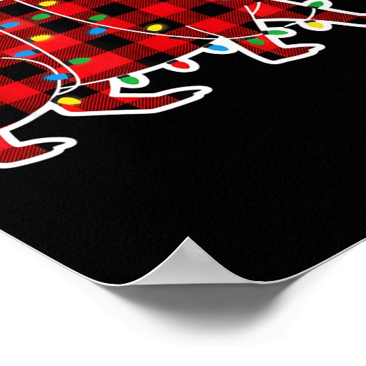 Red And Black Buffalo Plaid Capybara Christmas Lig Poster (Ecke)