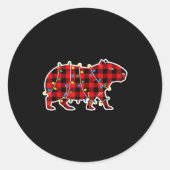 Red And Black Buffalo Plaid Capybara Christmas Lig Runder Aufkleber (Vorderseite)
