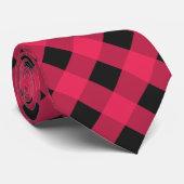 Red and Black Buffalo Plaid Check Patterned Krawatte (Gerollt)