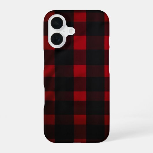 Red and Black Buffalo Plaid Pattern iPhone 16 Hülle (Rückseite)