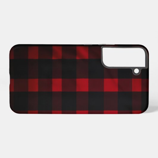 Red and Black Buffalo Plaid Pattern Samsung Galaxy Hülle (Rückseite (Horizontal))