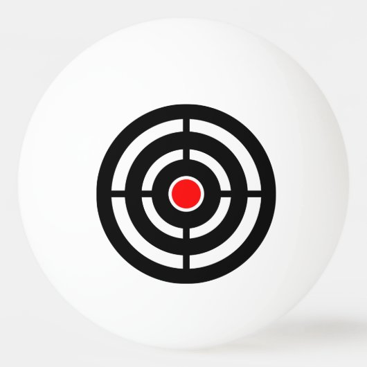 Red and Black Bull's Eye Target Ping Pong Ball Tischtennisball (Vorderseite)