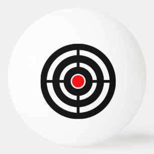 Red and Black Bull's Eye Target Ping Pong Ball Tischtennisball