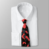 Red and Black Camouflage Pattern Krawatte (Gebunden)