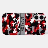 Red and Black Camouflage Personalized Case-Mate iPhone Hülle (Rückseite (Horizontal))