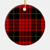 Red and Black Clan MacQueen Tartan Keramik Ornament (Vorne)