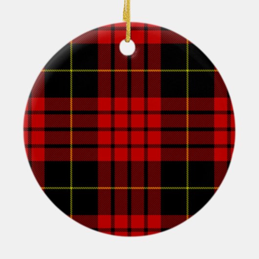 Red and Black Clan MacQueen Tartan Keramik Ornament (Hinten)