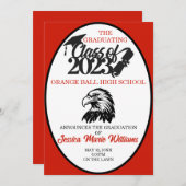 Red and Black Class of 2023 Abschluss Einladung (Vorne/Hinten)